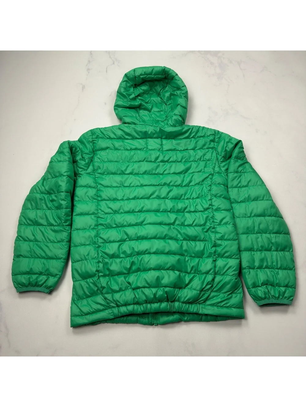 Primary Puffer Jacket Green Hooded Lightweight - Kids Size 16